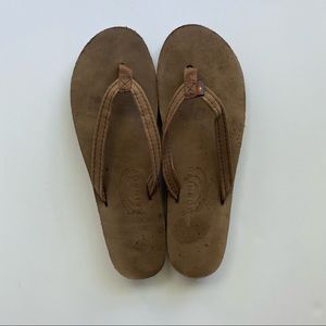 Rainbow Leather Double Layer Skinny Strap Sandals